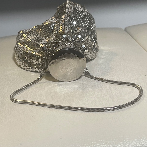 Whiting & Davis Vintage Silver Mesh Evening Bag–Drawstring Accordion Pouch - Picture 5 of 8